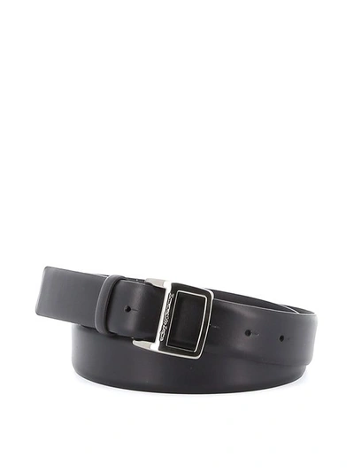 Z Zegna Men's Black Leather Belt