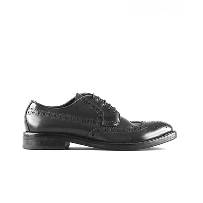 Moma Women's Black Leather Lace-up Shoes