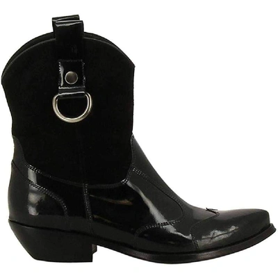 Cesare Paciotti Women's Black Leather Ankle Boots