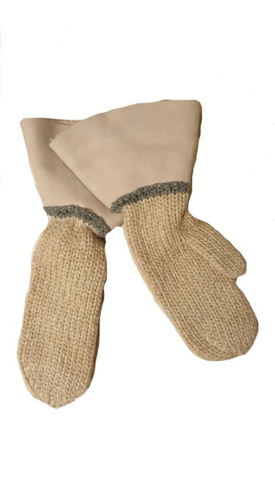 Brunello Cucinelli Women's Beige Wool Gloves