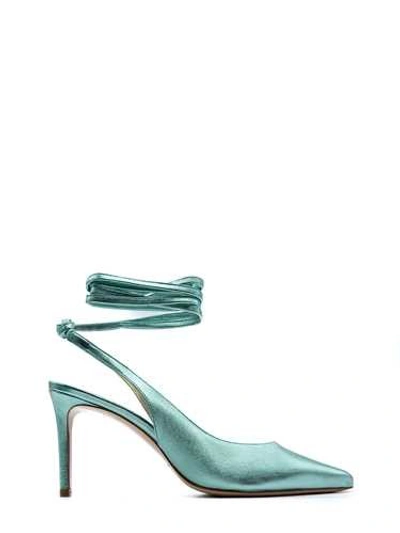 Aldo Castagna Light Green Pumps In Blue