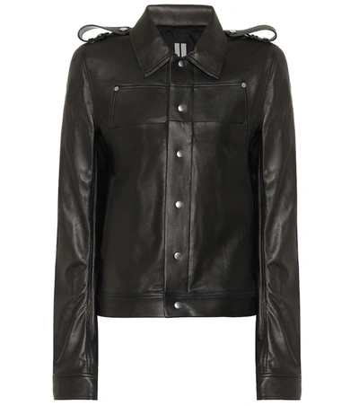 Rick Owens Babel Leather Jacket In Black