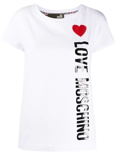 Love Moschino Heart Logo T-shirt In White