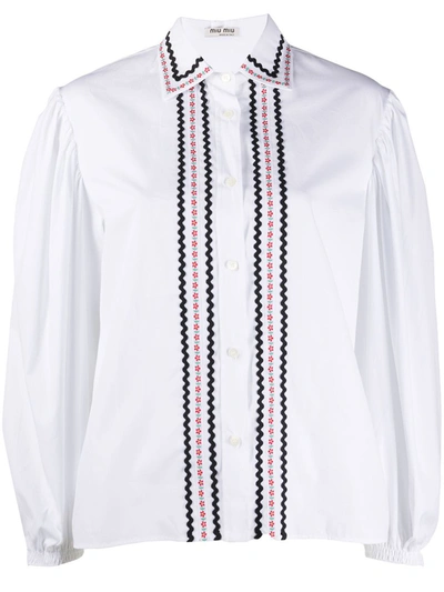 Miu Miu Women's White Cotton Shirt