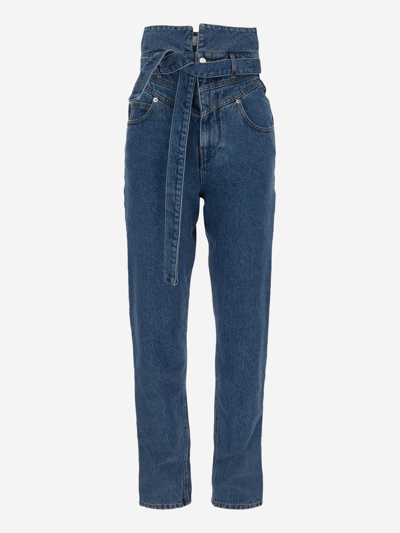 Attico Rigid High-rise Straight-leg Jean In Blue