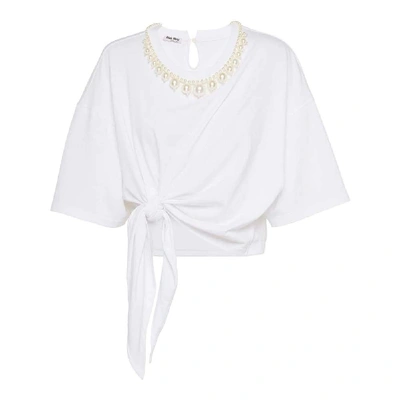 Miu Miu White Cotton T-shirt