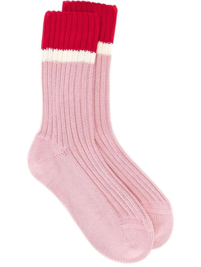 Prada Women's Pink Cotton Socks