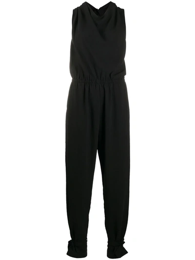 Pinko Draped Cowl Neck Jumpsuit In Black