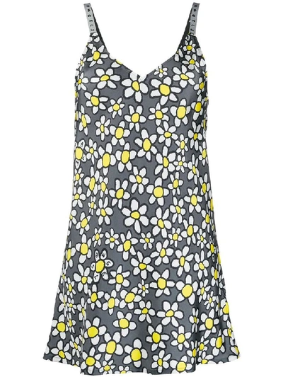 Palm Angels Daisies Dress In Grey