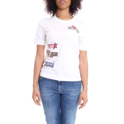 Love Moschino Love Racing Prints T-shirt In White