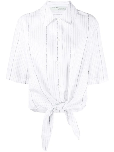 Off-white Women's Owga069r20h381220110 White Cotton Shirt In Bianco Nero