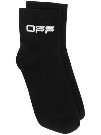 Off-white Off Logo Socks In Black