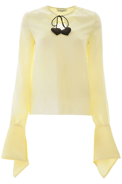 Lanvin Drawstring-neckline Blouse In Yellow