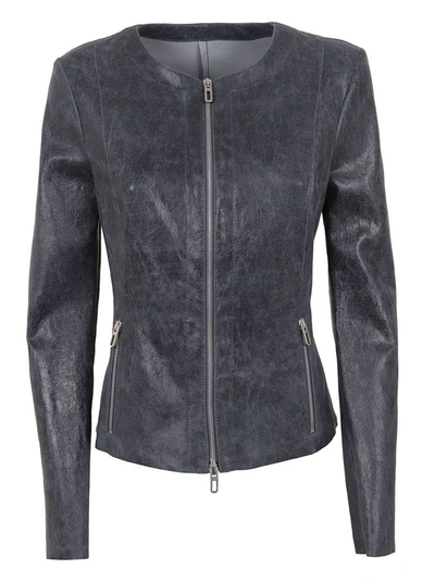Drome Women's Grey Leather Outerwear Jacket