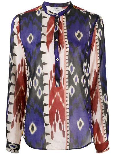 Forte Forte Abstract Print Blouse In Blue