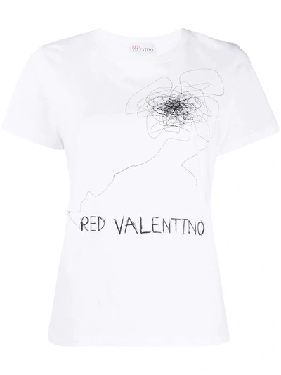 Red Valentino Women's White Cotton T-shirt