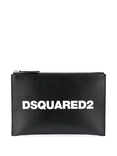 Dsquared2 Black Leather Pouch