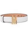 Moschino M Logo-plaque Belt In White