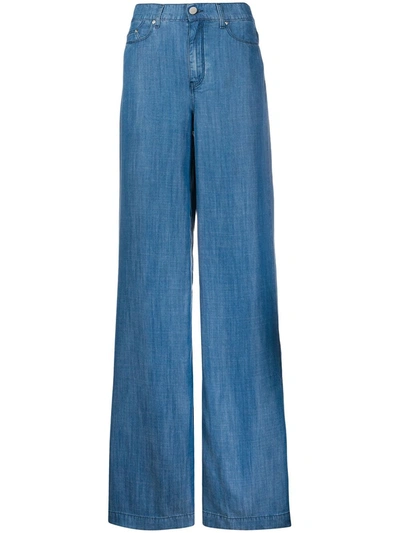 Karl Lagerfeld High-waisted Wide-leg Jeans In Blue
