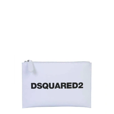 Dsquared2 White Leather Pouch