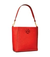 Tory Burch Mcgraw Leather Hobo In Brilliant Red