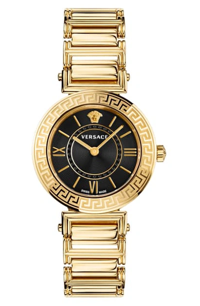Versace Tribute Bracelet Watch, 35mm In Gold/ Black/ Gold