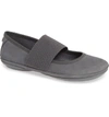 Camper Right Nina Leather Ballerina Flat In Medium Gray Leather