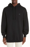 Acne Studios Black Hooded Sweatshirt With Face Logo Patch