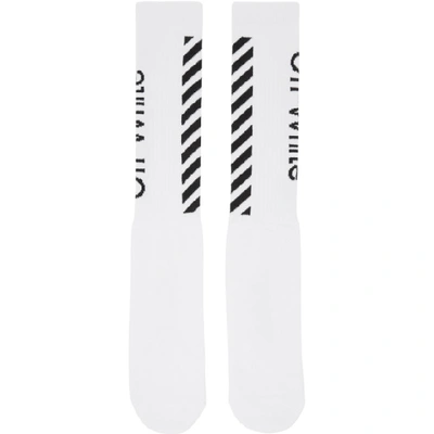 Off-white Socken Mit Diagonalen Streifen In White
