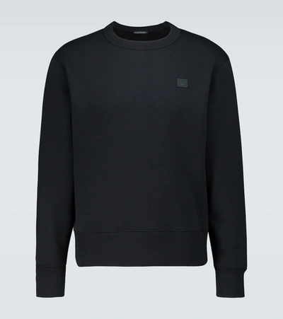 Acne Studios Fairview Face Sweatshirt In Black Cotton