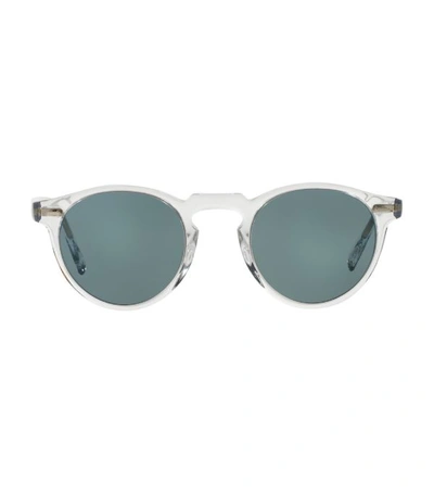 Oliver Peoples Transparent Peck Estate Edition Gregory Peck Sunglasses In Gray/blue Solid