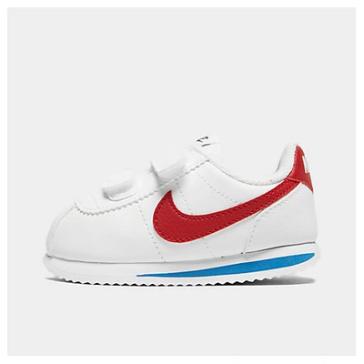 Nike Babies'  Boys' Toddler Cortez Basic Sl Hook-and-loop Casual Shoes In White/varsity Red/varsity Royal/black