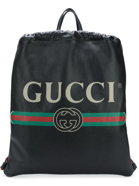 gucci leather drawstring backpack