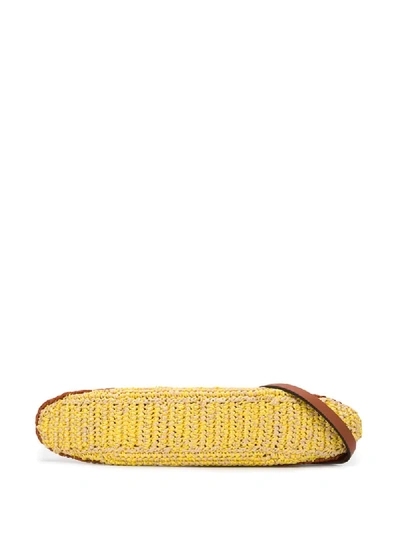 Acne Studios Banana Straw And Leather Cross-body Bag In Yellow