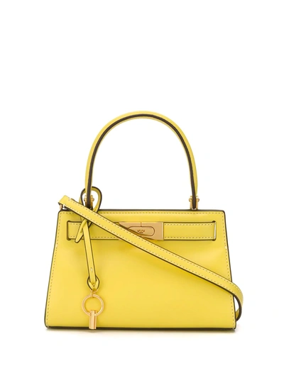 Tory Burch Small Lee Radziwill Leather Satchel In Electric Yellow