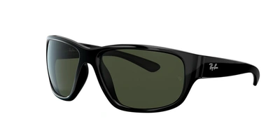 Ray Ban Rb4300 Sunglasses Black Frame Green Lenses 63-18 In Schwarz