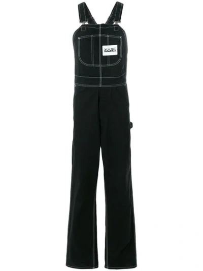 Napa By Martine Rose Contrast Stitched Dungarees In Black
