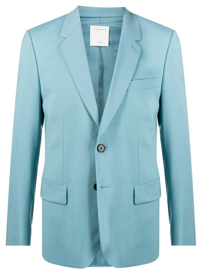 Sandro Single-breasted Suit Jacket In Light Blue