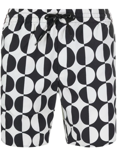 Sandro Circle Print Swim Shorts In Neutrals