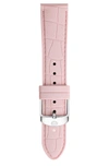 Michele 16mm Croc Embossed Silicone Strap In Blush