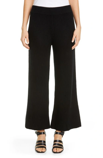 La Ligne Ribbed Cashmere Pants In Black