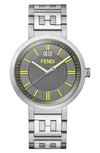 Fendi Forever  Bracelet Watch, 39mm In Silver/ Grey/ Silver