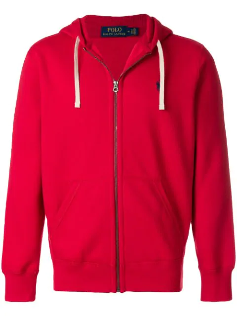 red hoodie polo