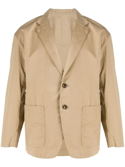 Attachment Loose-fit Single-breasted Blazer In Neutrals