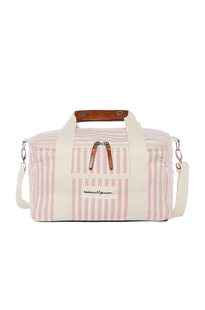 Business & Pleasure Co. Premium Cooler In Lauren's Pink Stripe