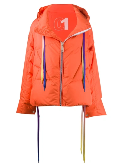 Khrisjoy Khris Waterproof Down Puffer Jacket With Detachable Sleeves In Orange