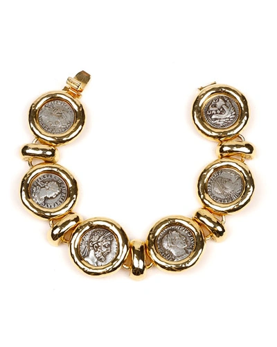 Ben-amun Roman Coin Bracelet In Gold