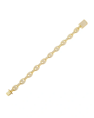 Adinas Jewels Pave Chunky Mariner Link Bracelet In Gold