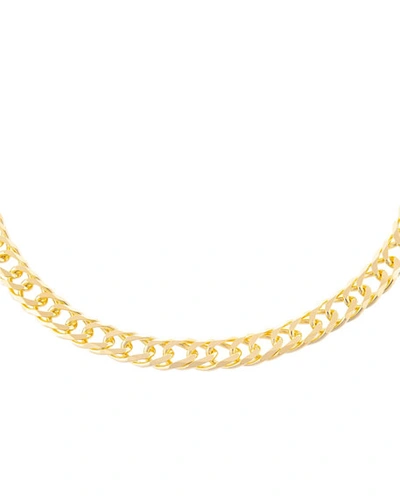 Adinas Jewels Wide Double Curb Chain Choker Necklace In Gold