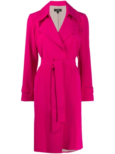 Theory Trenchcoat Mit Gürtel In Fuchsia